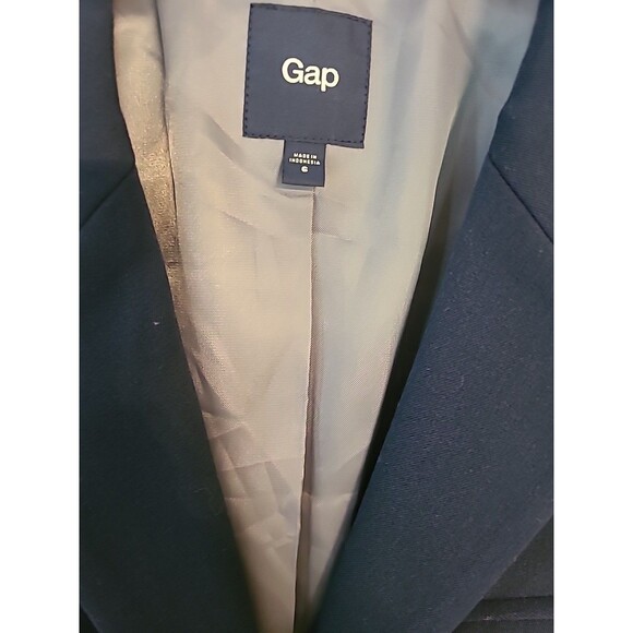 Gap Women’s Career Lined Navy Blue Two Button Single Breasted Blazer Jacket Sz 6 - Picture 3 of 9